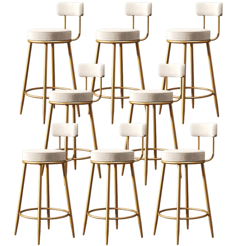 Glam Metal Barstool Fabric Counter Stool with 4 Legs in Matte Finish for Home