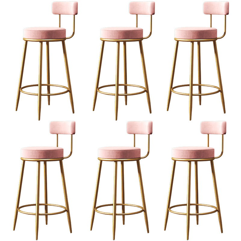 Glam Metal Barstool Fabric Counter Stool with 4 Legs in Matte Finish for Home