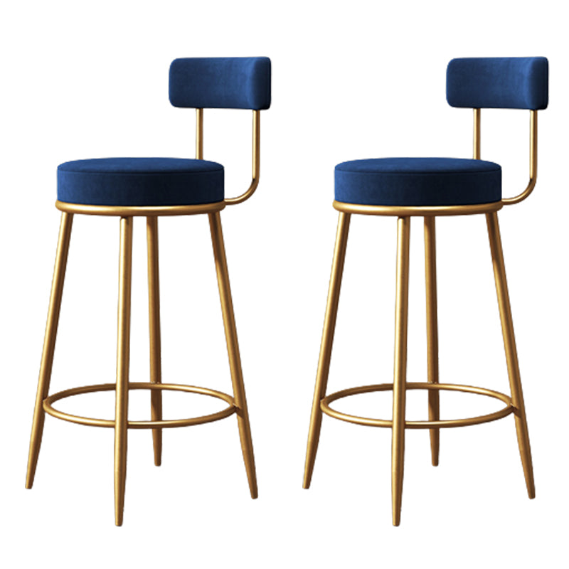 Glam Metal Barstool Fabric Counter Stool with 4 Legs in Matte Finish for Home