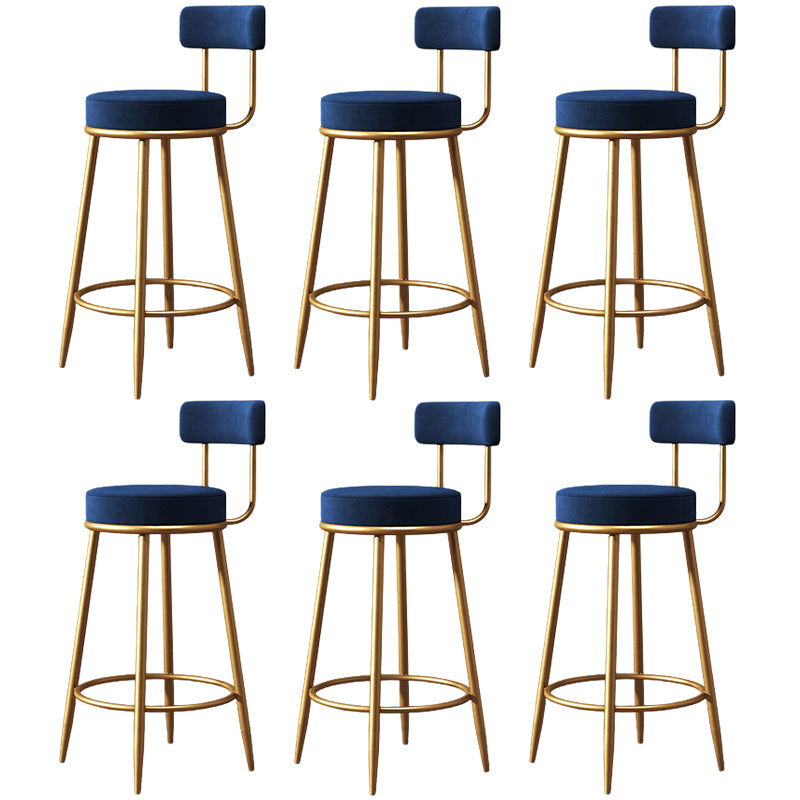 Glam Metal Barstool Fabric Counter Stool with 4 Legs in Matte Finish for Home