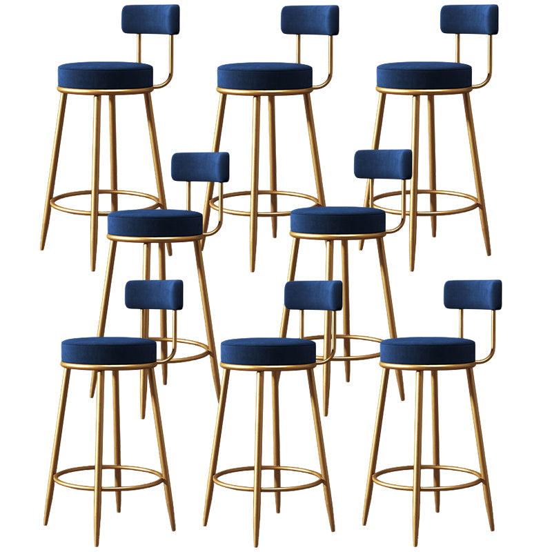 Glam Metal Barstool Fabric Counter Stool with 4 Legs in Matte Finish for Home