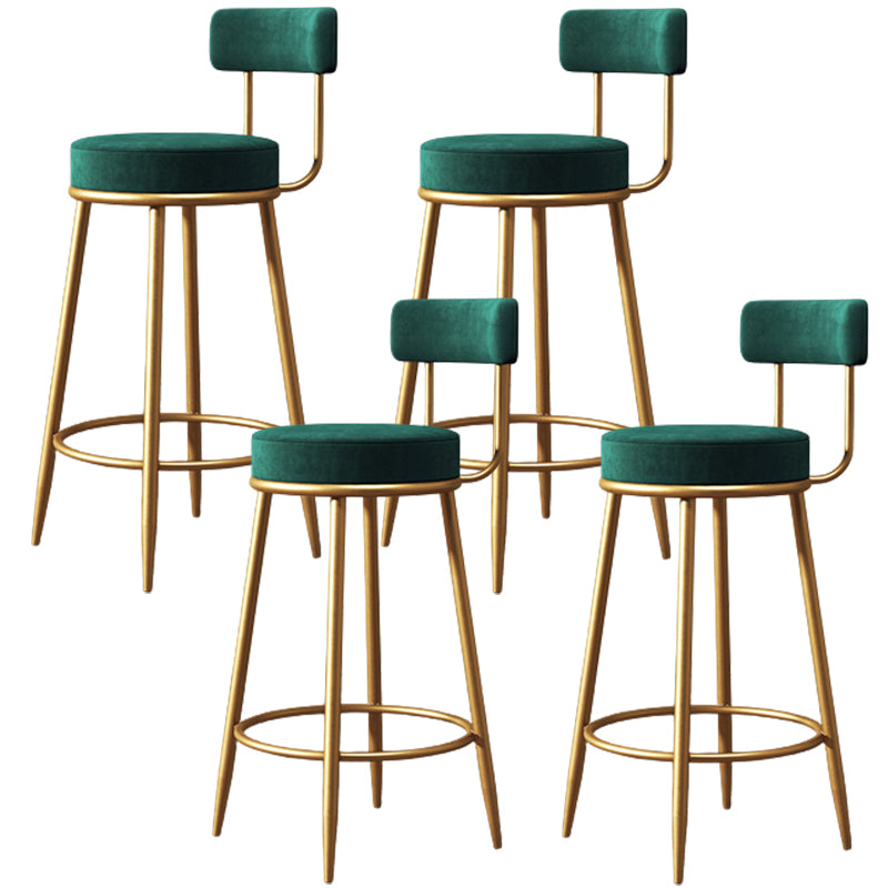 Glam Metal Barstool Fabric Counter Stool with 4 Legs in Matte Finish for Home