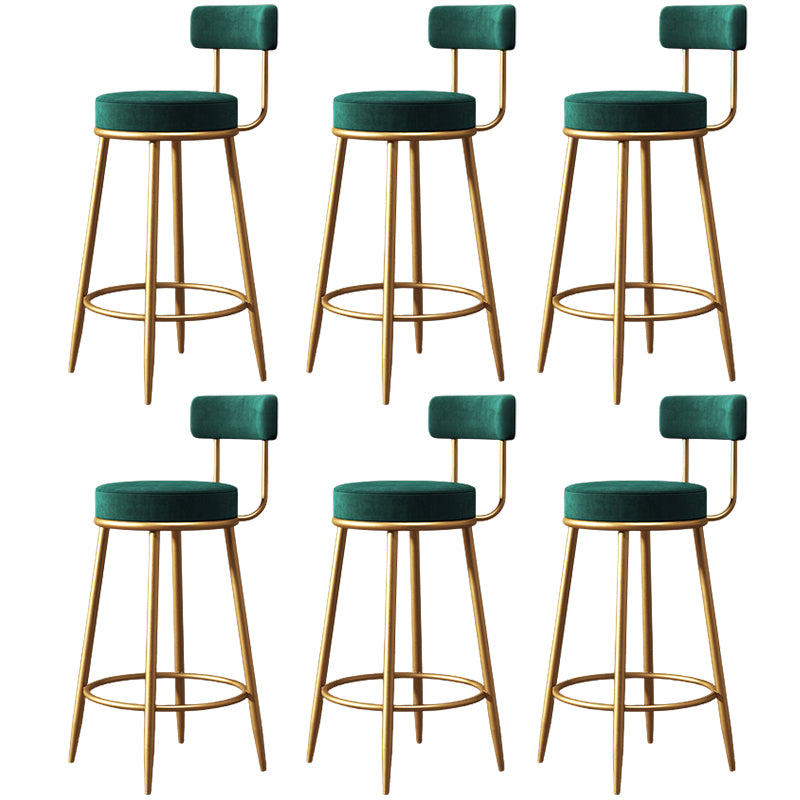 Glam Metal Barstool Fabric Counter Stool with 4 Legs in Matte Finish for Home