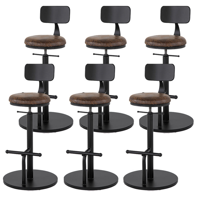 Scandinavian Metal Barstool Faux Leather Counter Stool With 4 Legs in Matte Finish