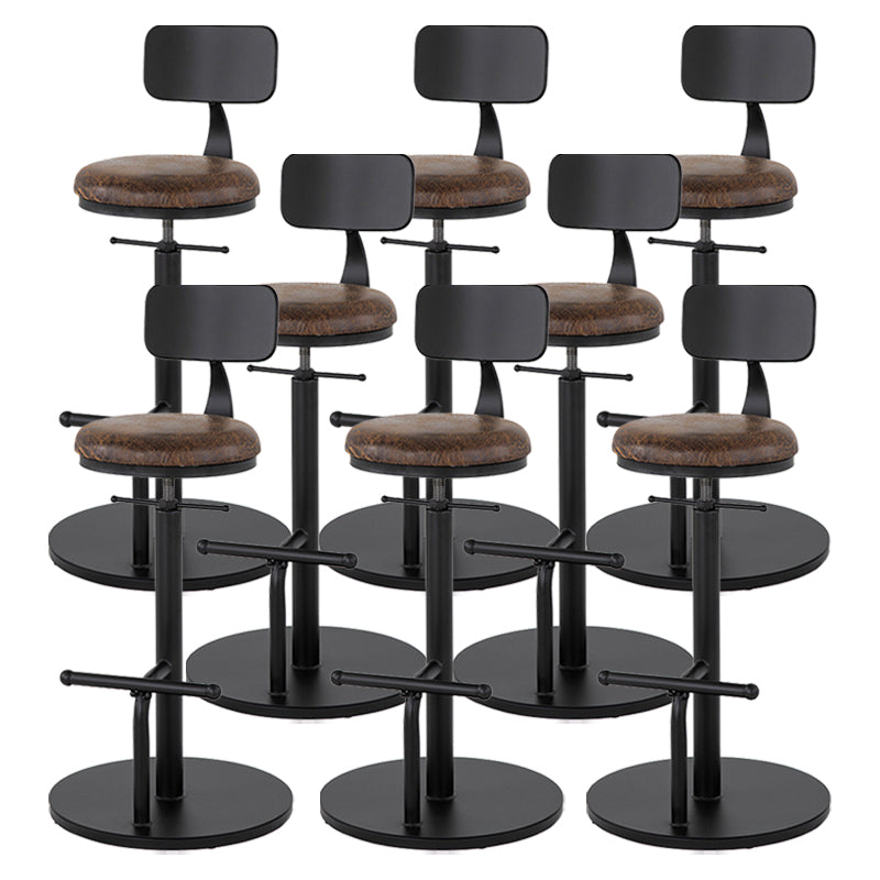 Scandinavian Metal Barstool Faux Leather Counter Stool With 4 Legs in Matte Finish