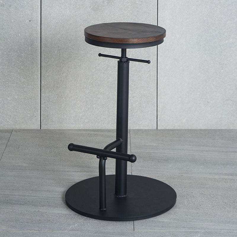 Scandinavian Metal Barstool Faux Leather Counter Stool With 4 Legs in Matte Finish