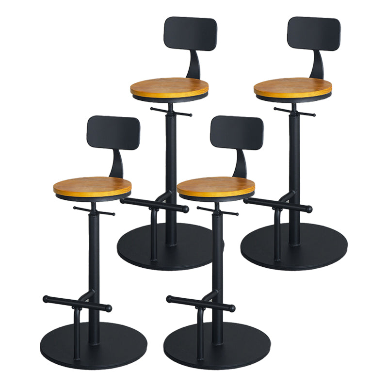 Scandinavian Metal Barstool Faux Leather Counter Stool With 4 Legs in Matte Finish
