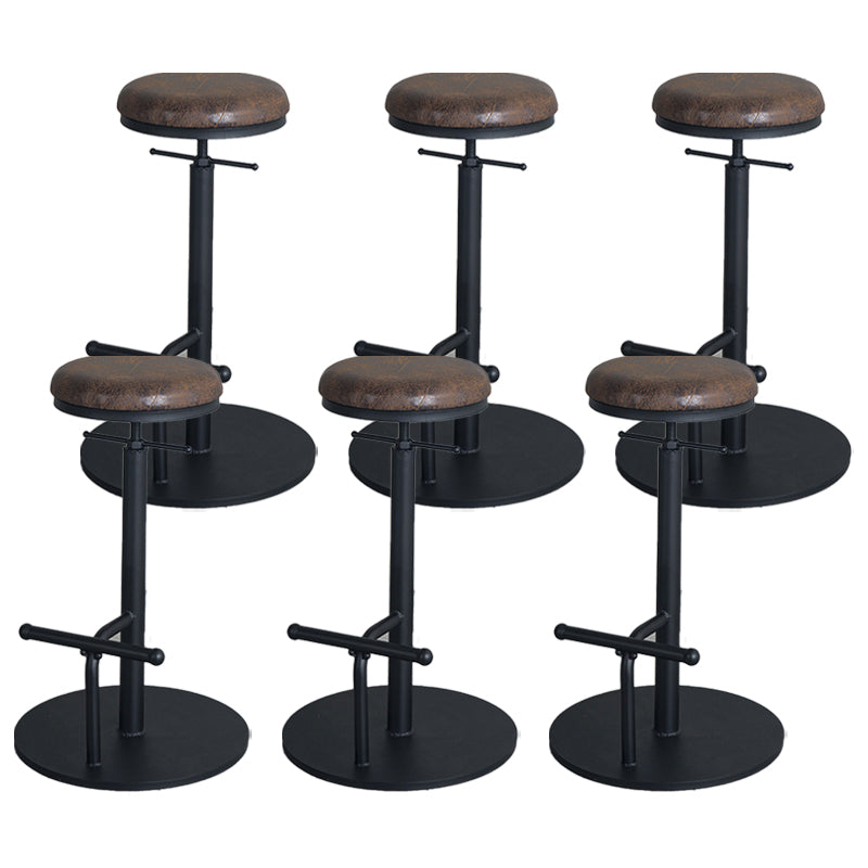 Scandinavian Metal Barstool Faux Leather Counter Stool With 4 Legs in Matte Finish
