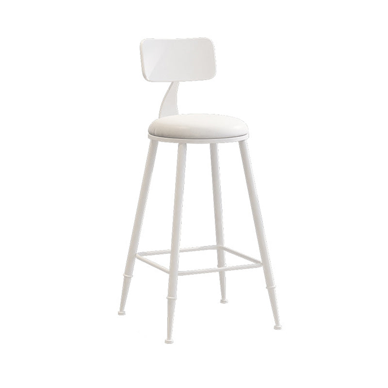 Contemporary Metal Stool PU Leather Barstools in Matte Finish for Indoor