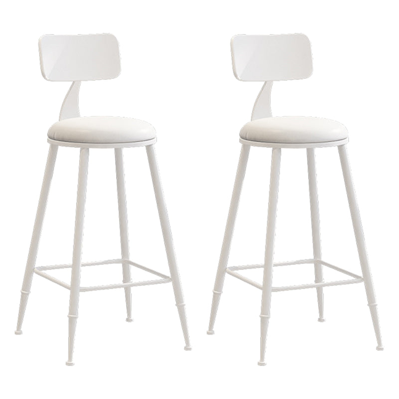 Contemporary Metal Stool PU Leather Barstools in Matte Finish for Indoor