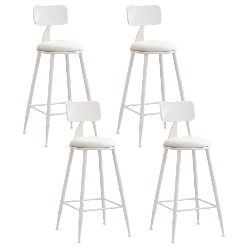 Contemporary Metal Stool PU Leather Barstools in Matte Finish for Indoor