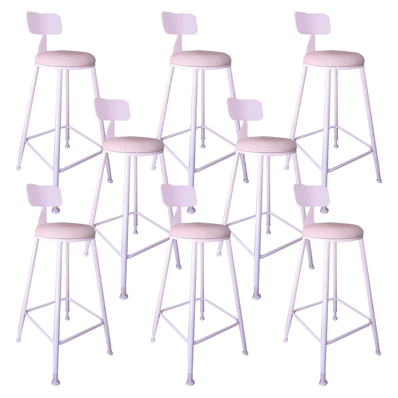 Contemporary Metal Stool PU Leather Barstools in Matte Finish for Indoor
