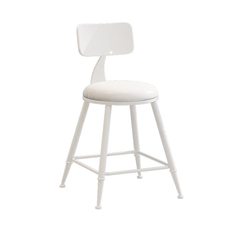 Contemporary Metal Stool PU Leather Barstools in Matte Finish for Indoor