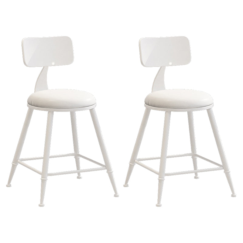 Contemporary Metal Stool PU Leather Barstools in Matte Finish for Indoor