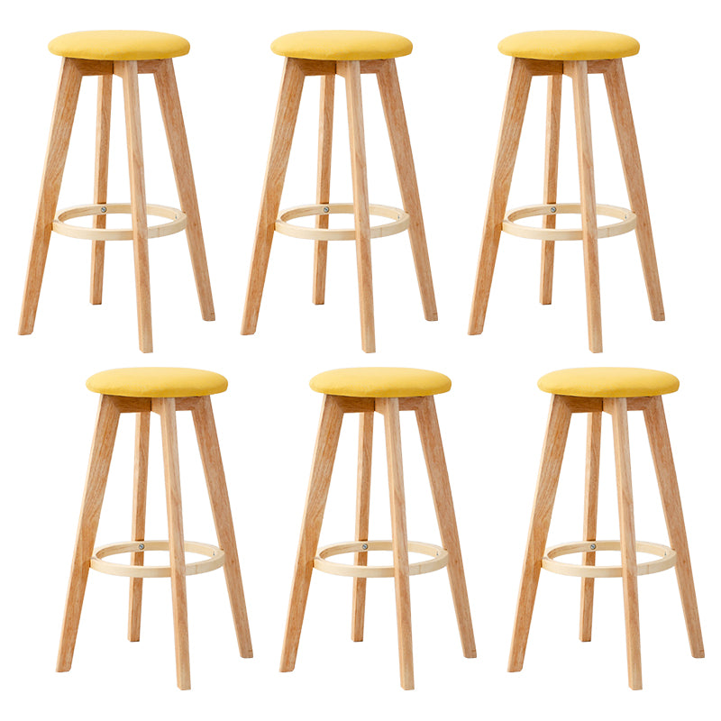 Contemporary Wood Barstool Fabric Upholstered Counter Stool in Matte Finish for Indoor