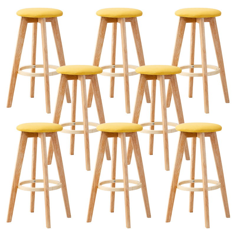 Contemporary Wood Barstool Fabric Upholstered Counter Stool in Matte Finish for Indoor