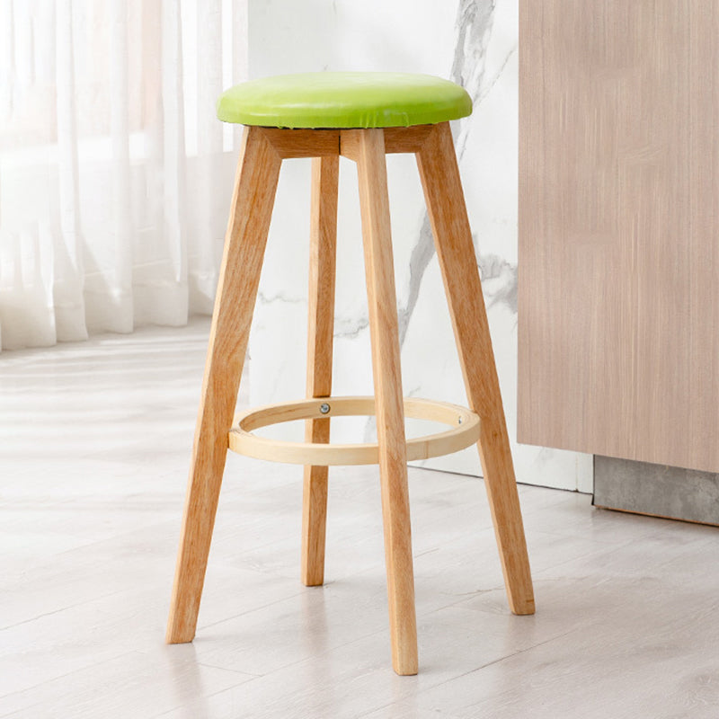 Contemporary Wood Barstool Fabric Upholstered Counter Stool in Matte Finish for Indoor