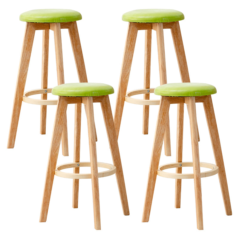 Contemporary Wood Barstool Fabric Upholstered Counter Stool in Matte Finish for Indoor