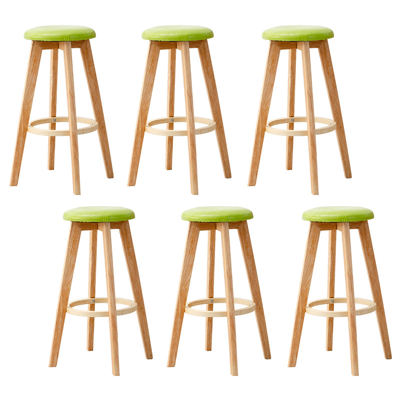 Contemporary Wood Barstool Fabric Upholstered Counter Stool in Matte Finish for Indoor