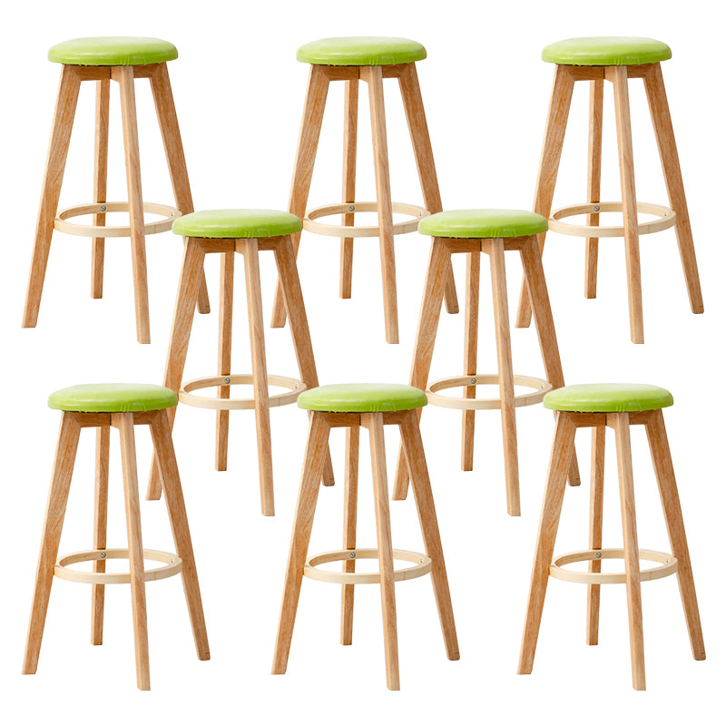 Contemporary Wood Barstool Fabric Upholstered Counter Stool in Matte Finish for Indoor