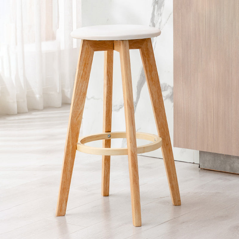Contemporary Wood Barstool Fabric Upholstered Counter Stool in Matte Finish for Indoor