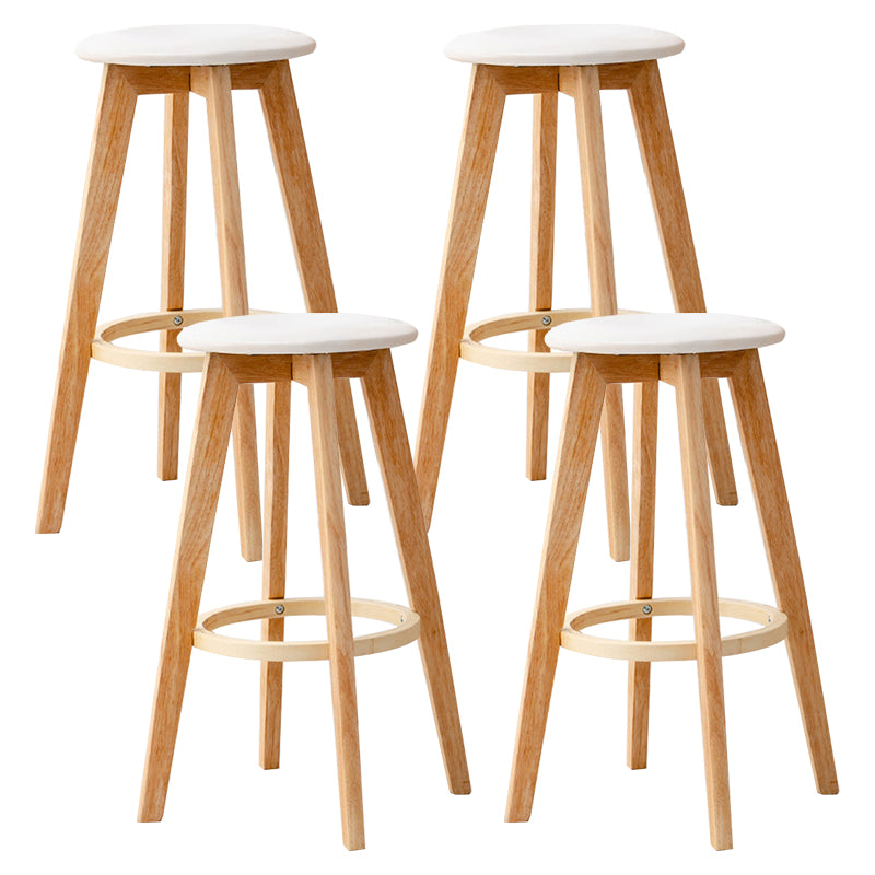 Contemporary Wood Barstool Fabric Upholstered Counter Stool in Matte Finish for Indoor