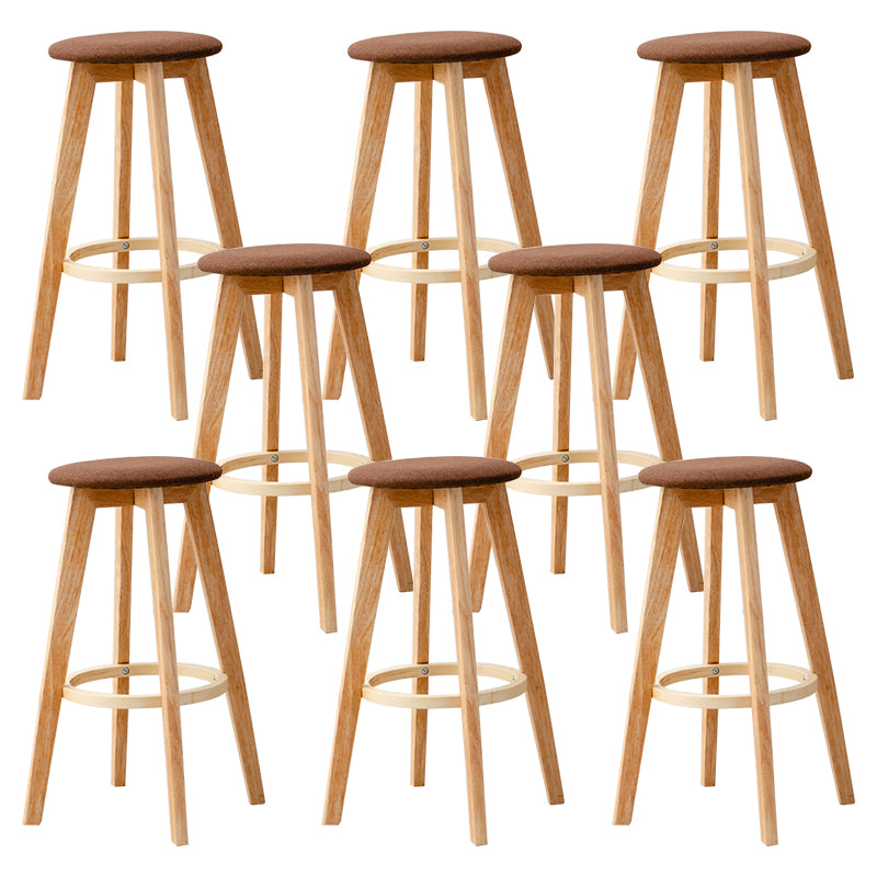 Contemporary Wood Barstool Fabric Upholstered Counter Stool in Matte Finish for Indoor