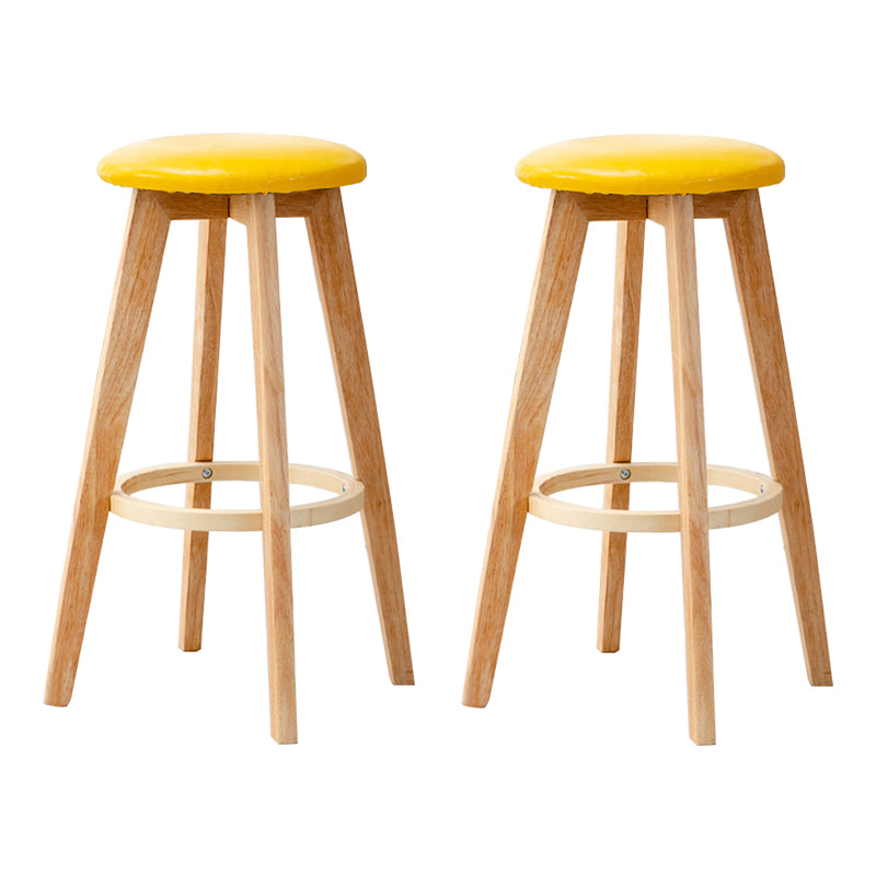 Contemporary Wood Barstool Fabric Upholstered Counter Stool in Matte Finish for Indoor