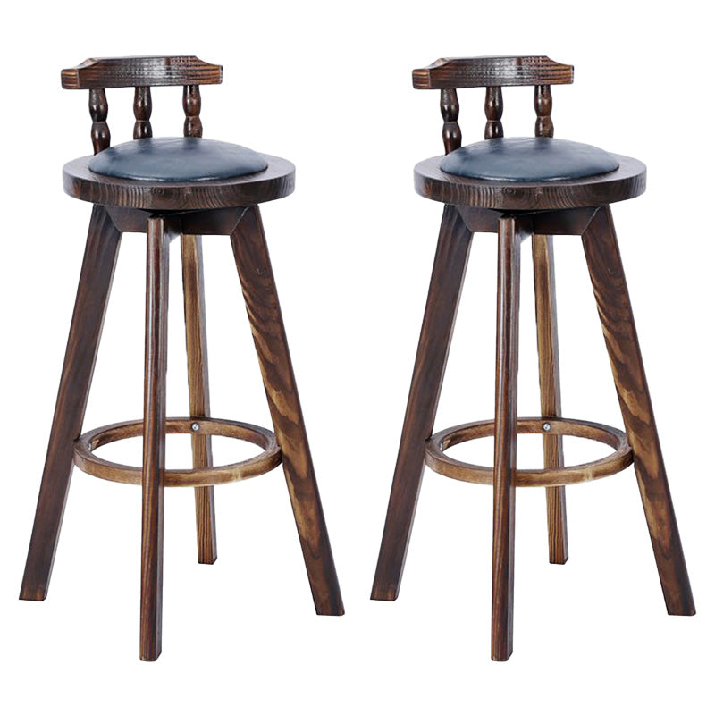 Contemporary Wood Barstool Fabric Upholstered Stool in Matte Finish for Indoor