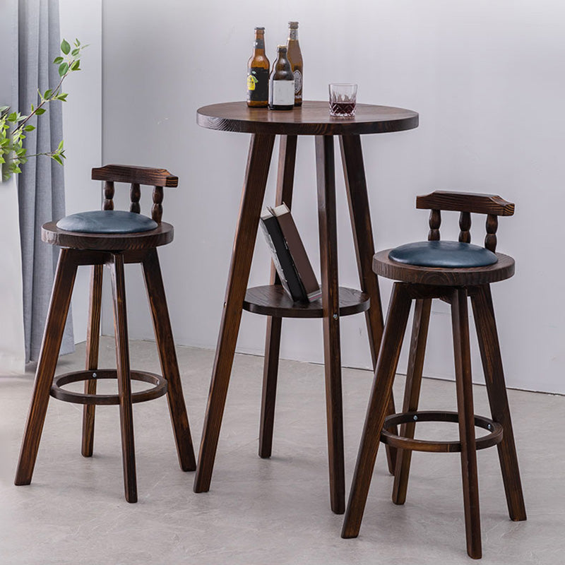 Contemporary Wood Barstool Fabric Upholstered Stool in Matte Finish for Indoor