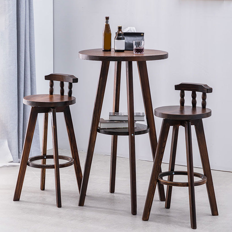 Contemporary Wood Barstool Fabric Upholstered Stool in Matte Finish for Indoor