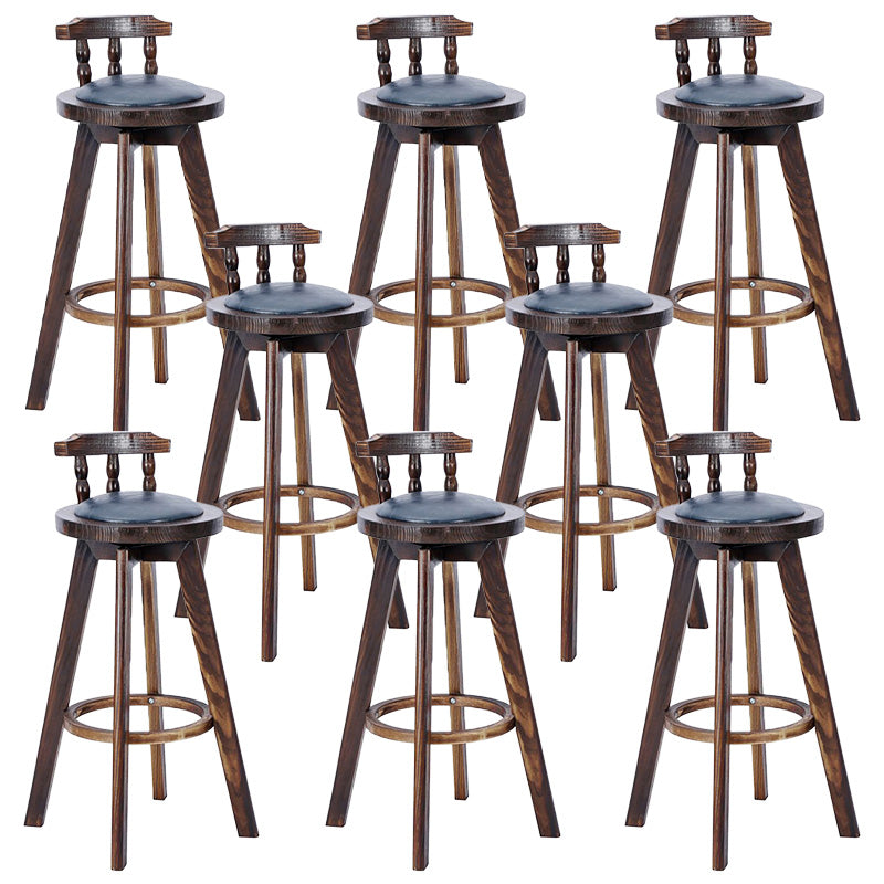 Contemporary Wood Barstool Fabric Upholstered Stool in Matte Finish for Indoor