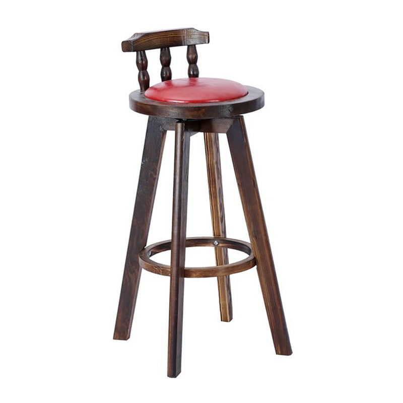 Contemporary Wood Barstool Fabric Upholstered Stool in Matte Finish for Indoor