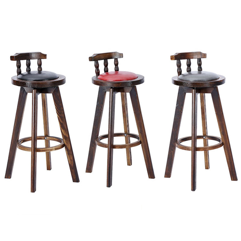 Contemporary Wood Barstool Fabric Upholstered Stool in Matte Finish for Indoor