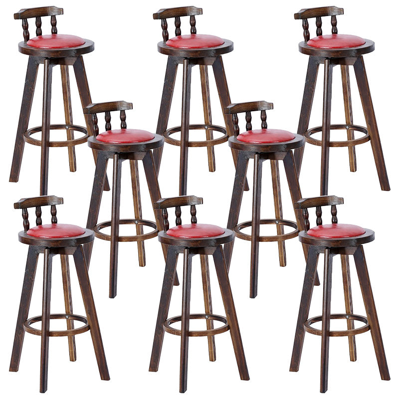 Contemporary Wood Barstool Fabric Upholstered Stool in Matte Finish for Indoor