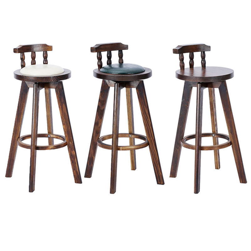 Contemporary Wood Barstool Fabric Upholstered Stool in Matte Finish for Indoor