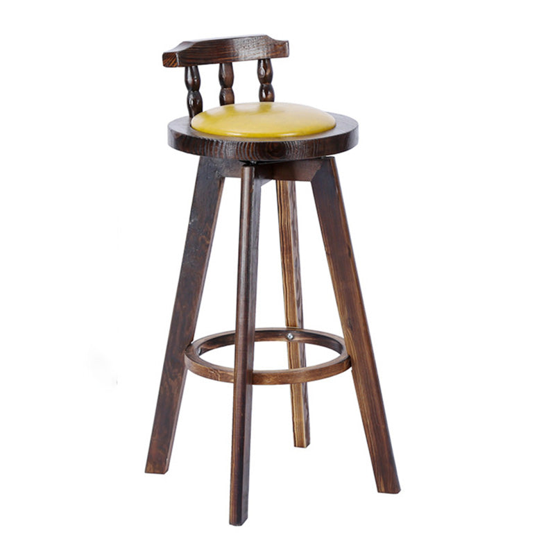 Contemporary Wood Barstool Fabric Upholstered Stool in Matte Finish for Indoor