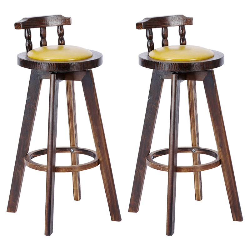Contemporary Wood Barstool Fabric Upholstered Stool in Matte Finish for Indoor