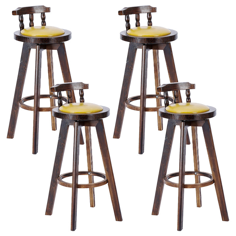 Contemporary Wood Barstool Fabric Upholstered Stool in Matte Finish for Indoor