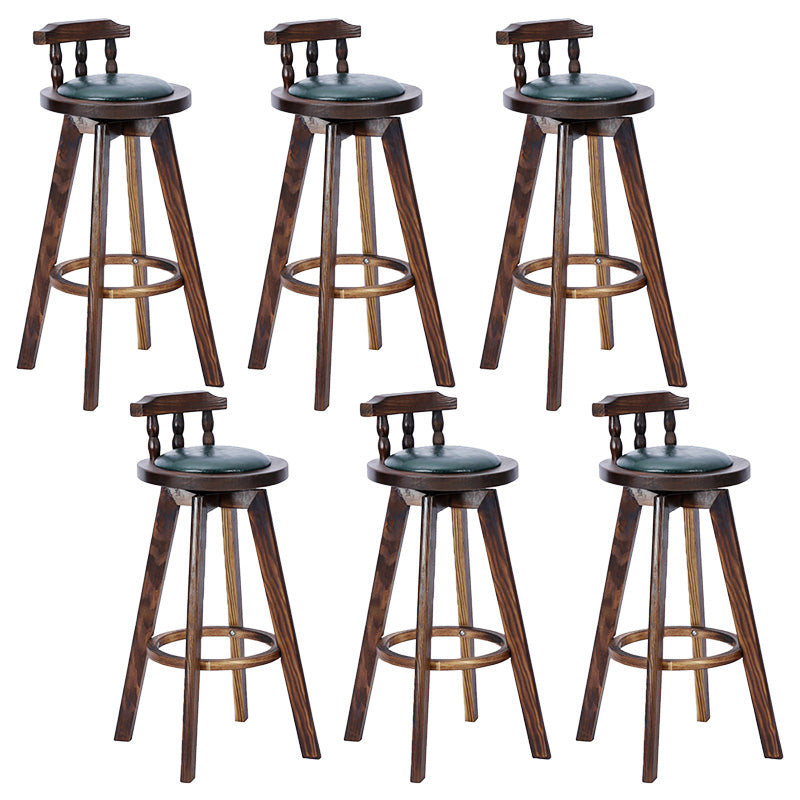 Contemporary Wood Barstool Fabric Upholstered Stool in Matte Finish for Indoor