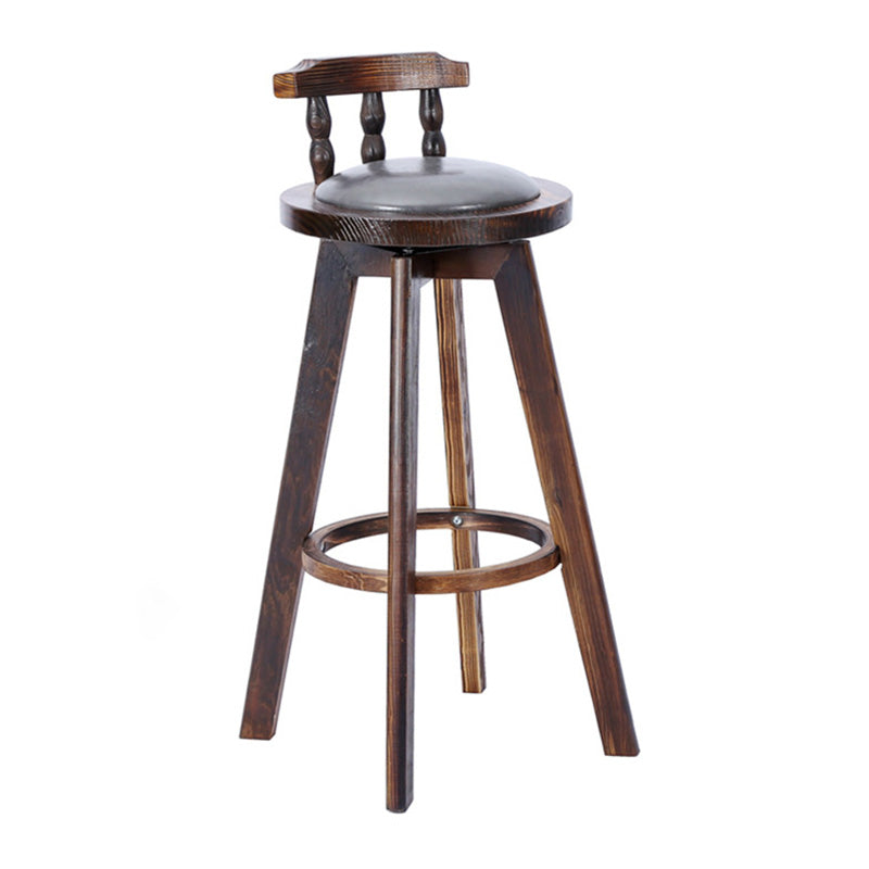 Contemporary Wood Barstool Fabric Upholstered Stool in Matte Finish for Indoor