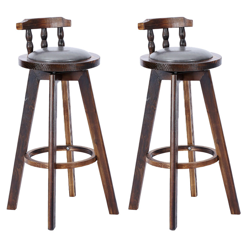 Contemporary Wood Barstool Fabric Upholstered Stool in Matte Finish for Indoor