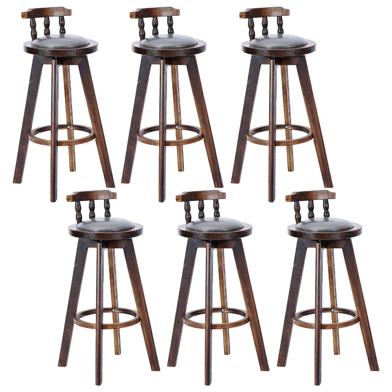 Contemporary Wood Barstool Fabric Upholstered Stool in Matte Finish for Indoor