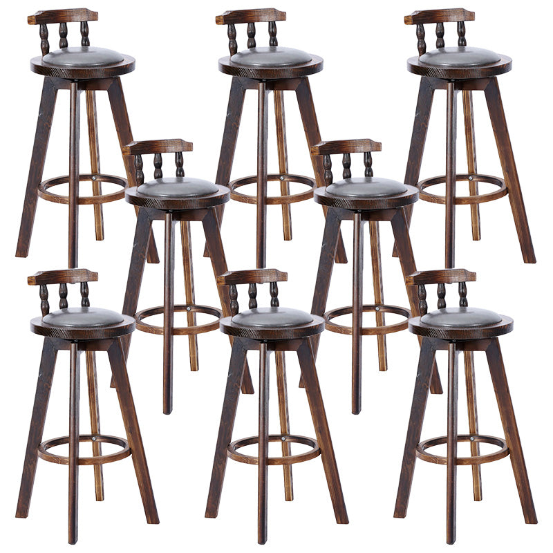 Contemporary Wood Barstool Fabric Upholstered Stool in Matte Finish for Indoor