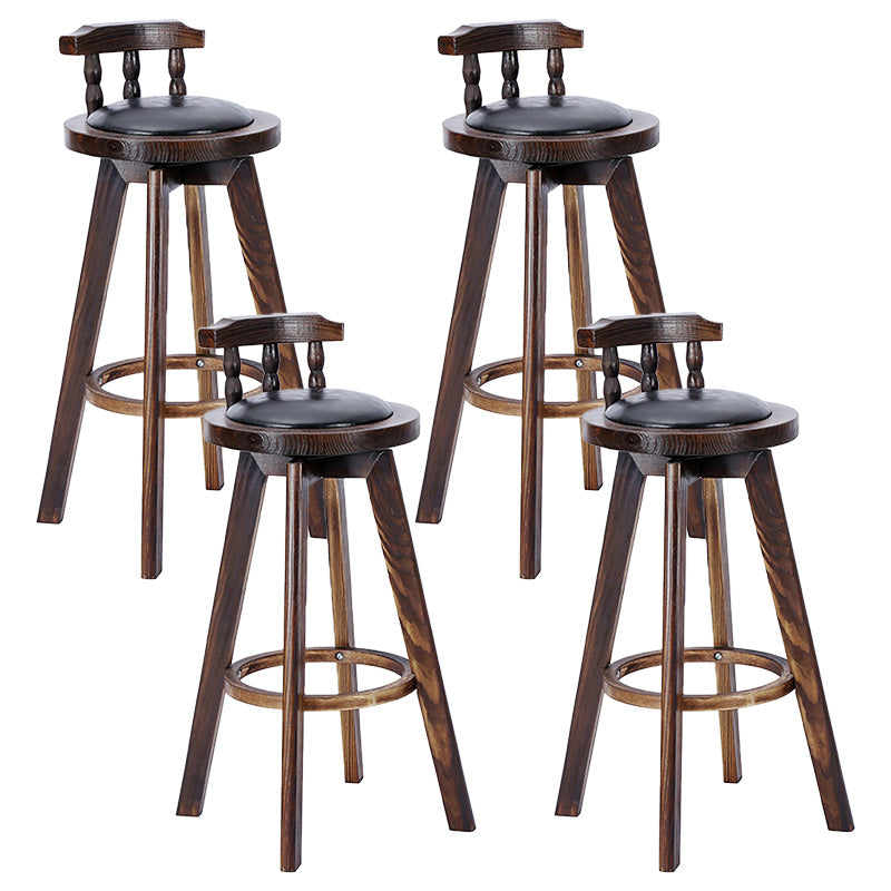 Contemporary Wood Barstool Fabric Upholstered Stool in Matte Finish for Indoor