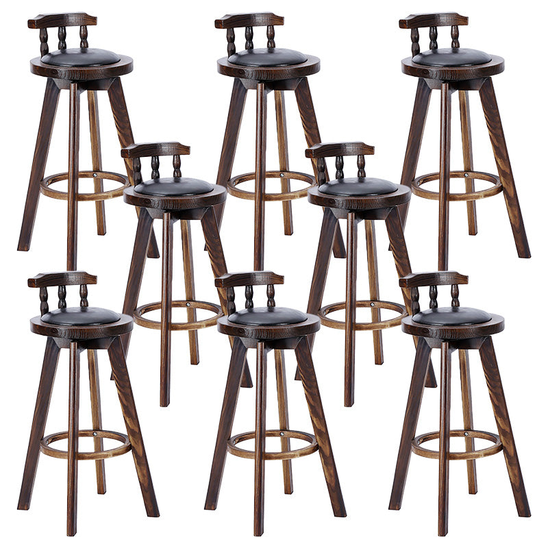 Contemporary Wood Barstool Fabric Upholstered Stool in Matte Finish for Indoor