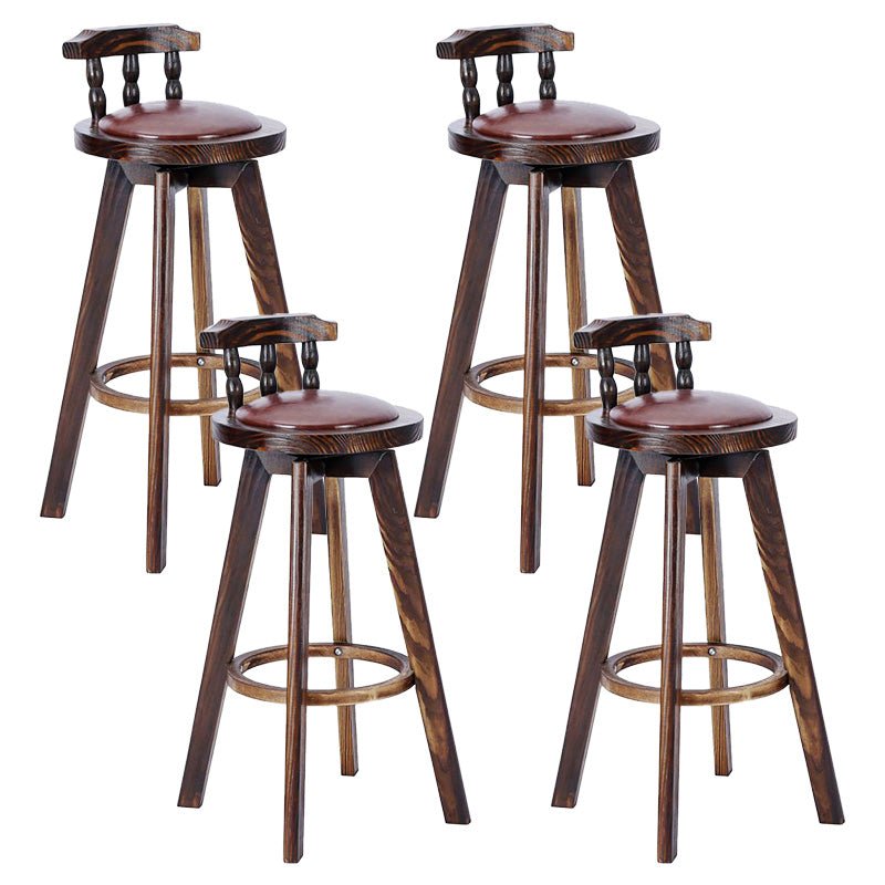 Contemporary Wood Barstool Fabric Upholstered Stool in Matte Finish for Indoor