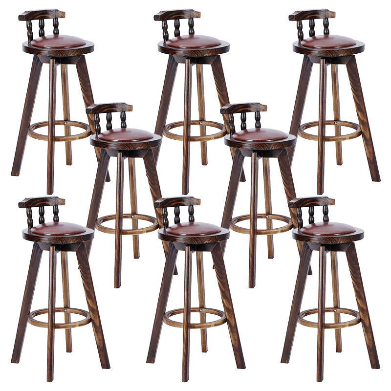 Contemporary Wood Barstool Fabric Upholstered Stool in Matte Finish for Indoor