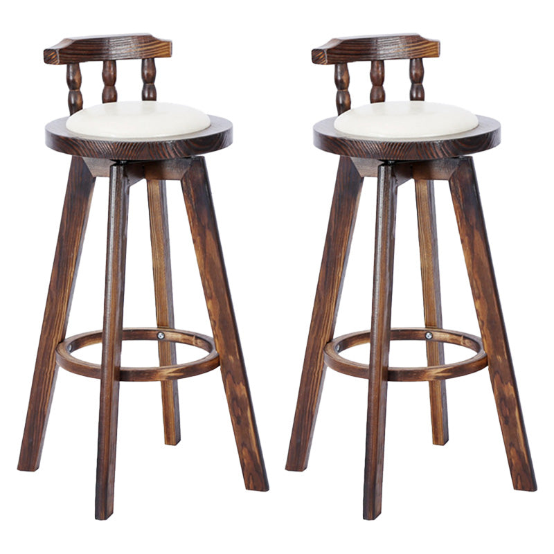 Contemporary Wood Barstool Fabric Upholstered Stool in Matte Finish for Indoor