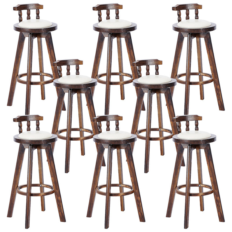 Contemporary Wood Barstool Fabric Upholstered Stool in Matte Finish for Indoor